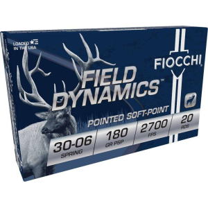 Fiocchi Field Dynamics Rifle Ammunition 30-06 Sprg 180 gr PSP 2700 fps 20/ct