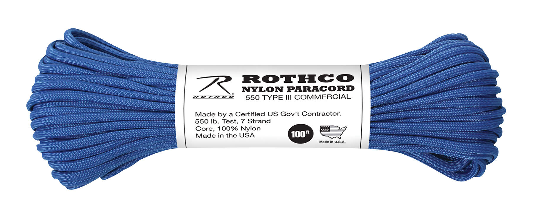 Rothco Nylon Paracord Type III 550 Lb - Royal Blue, 100