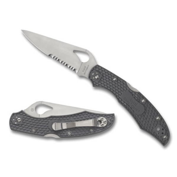 Spyderco byrd Cara Cara 2 Drop Point Second Generation Folding Knife, 3.75", Combination Edge - BY03PSBK2