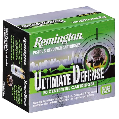 Remington Ammunition 28957 Ultimate Defense Full Size Handgun 40S&W 165gr Brass Jacketed Hollow Point 20 Per Box/25 Case - No Credit Card Fees - Low, flat rate shipping