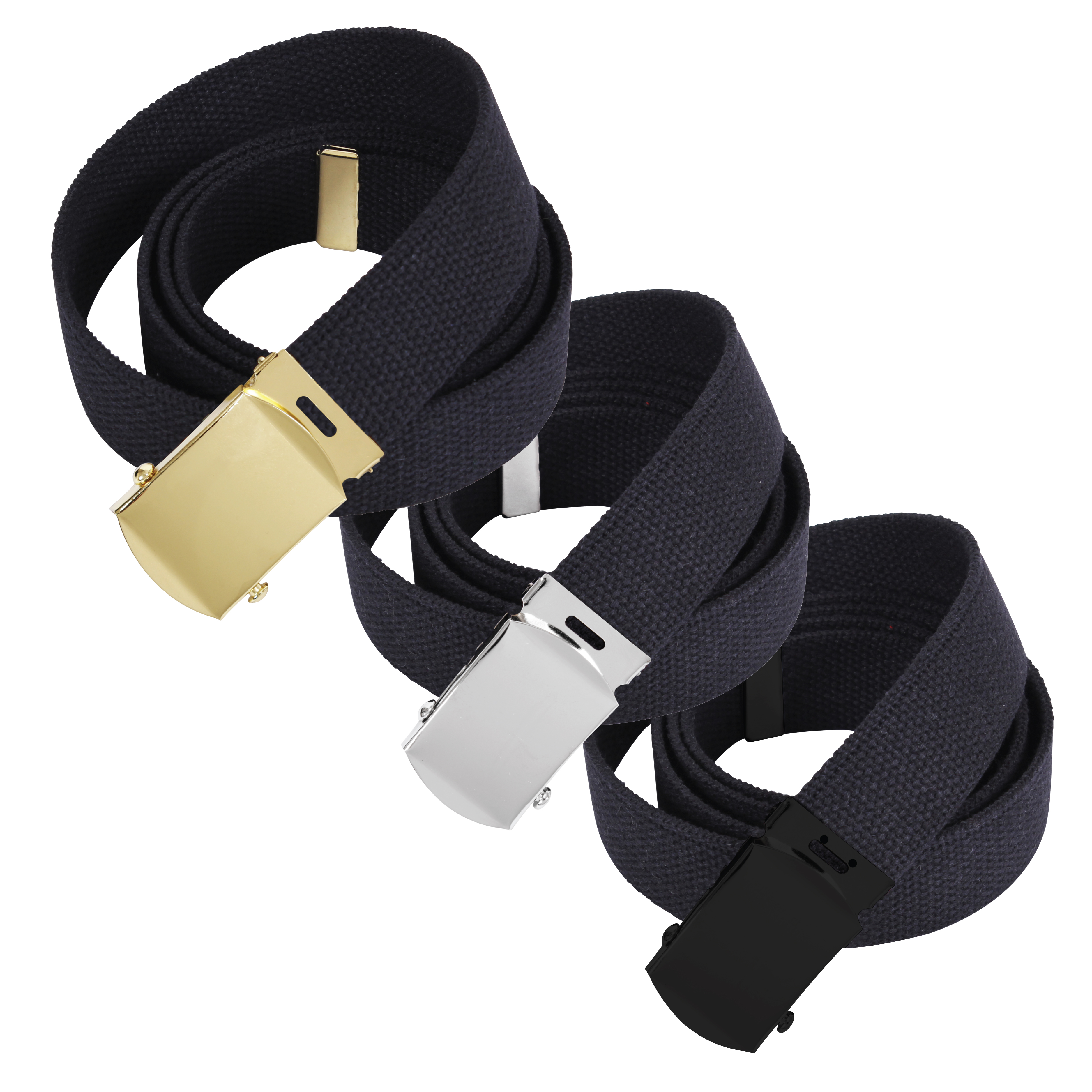 Rothco Web Belts In 3 Pack - Black, 54 In