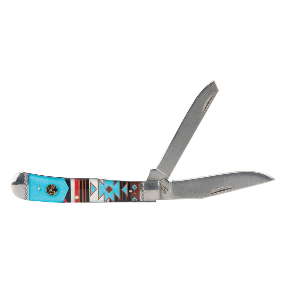 American Buffalo Knife & Tool Roper Trapper Sunset Series II Folding Knife Clip Point/Spey