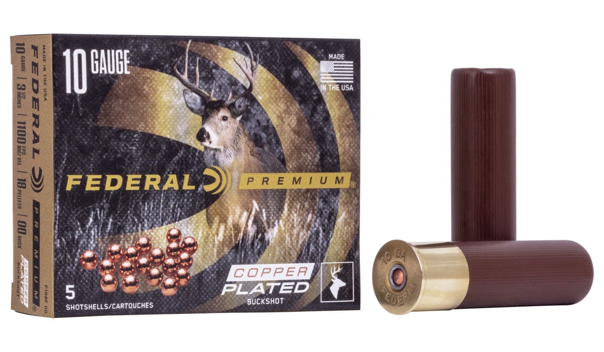 Federal Premium 10ga 3.5" 00 Buckshot Ammunition, 5rds - P108F 00