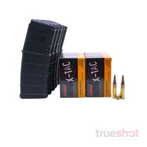 MAGAZINE DEAL: 5 Black 30 Round Magpul M3 AR-15 PMAGs and 200 Rounds of Ammo - Exempt / PMC 5.56 62 Grain