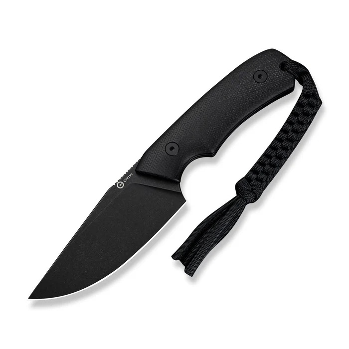 CIVIVI Gander Fixed Blade Clip Point Knife, Black - C24058B-2