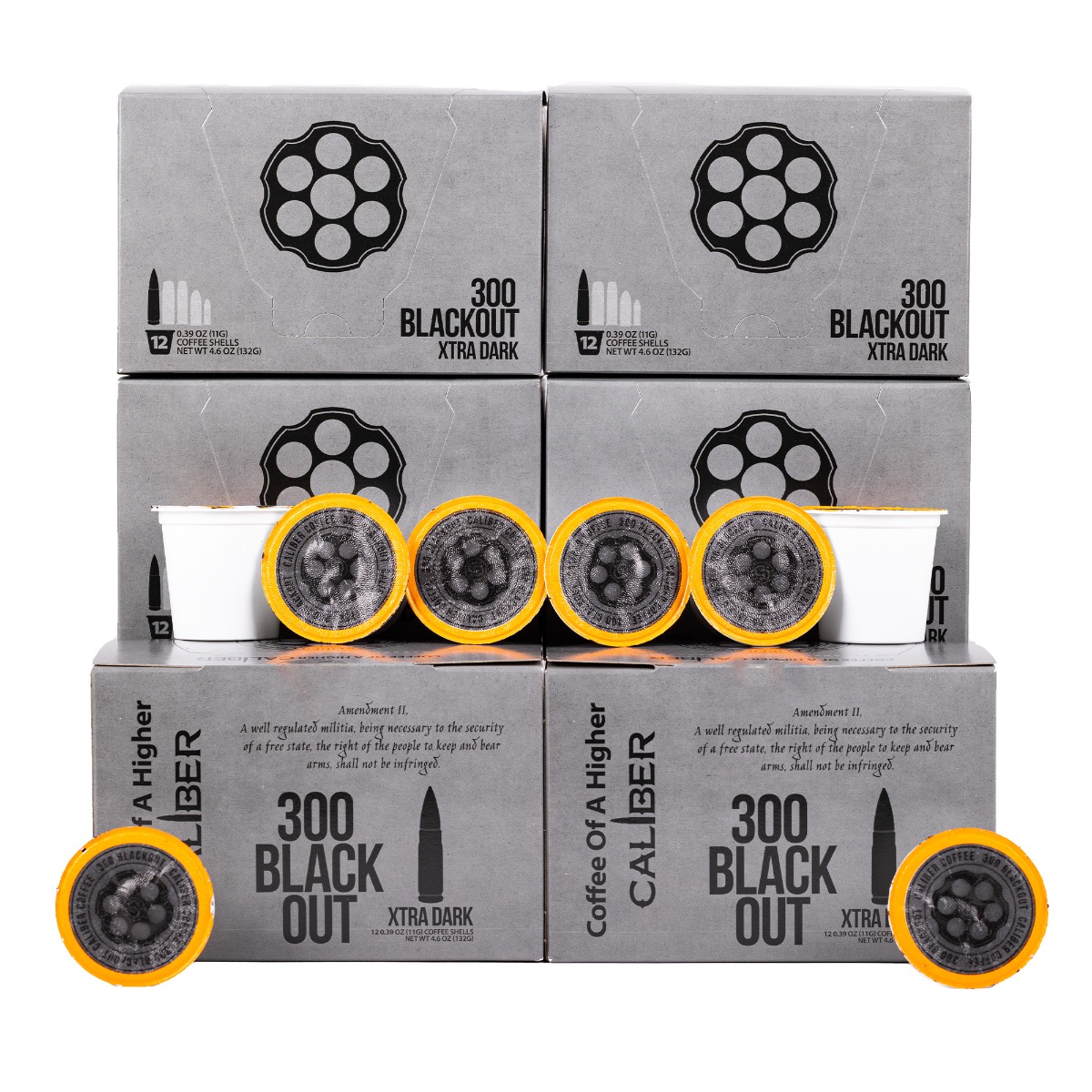 Caliber Coffee 300 Black Out Extra Dark Roast, 72 Pod Bundle (6 boxes)