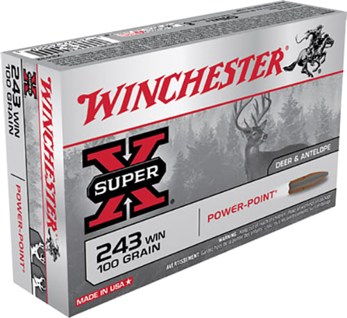 WINCHESTER SUPER X POWER POINT 243WIN 100GR 20RD BX 200RD CASE