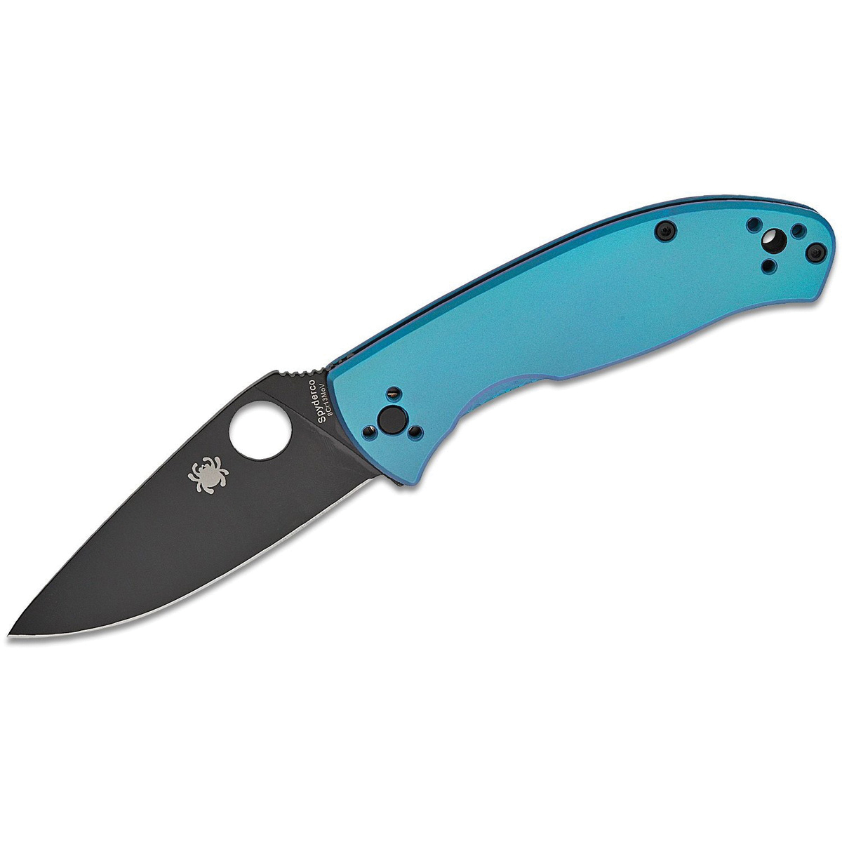 Spyderco Tenacious R.I.L. Folding Drop Point Knife, Blue - C122TIBLBKP