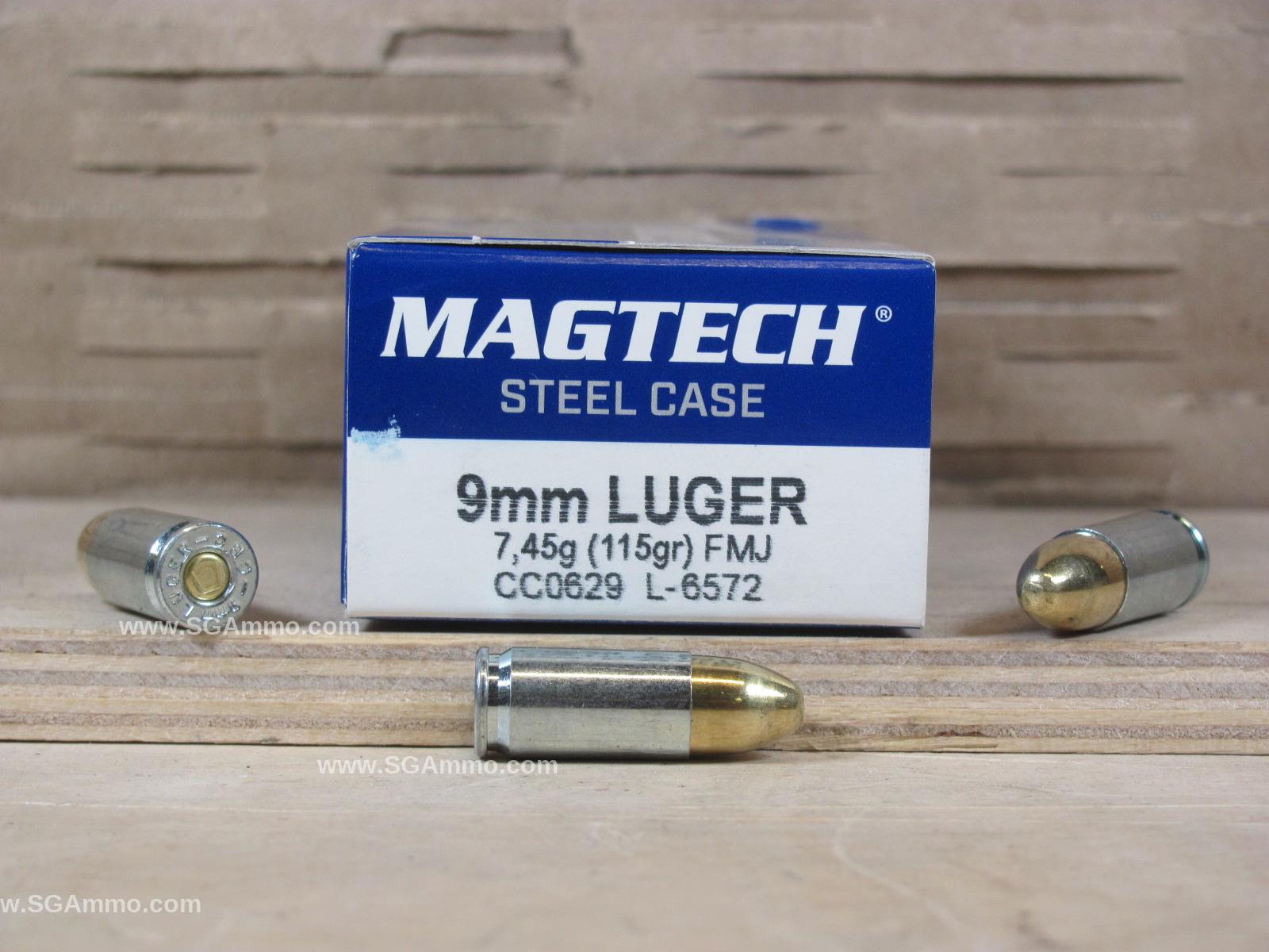 1000 Round Case – Steel Case 9mm Luger 115 Grain FMJ Magtech Ammo – 9AS