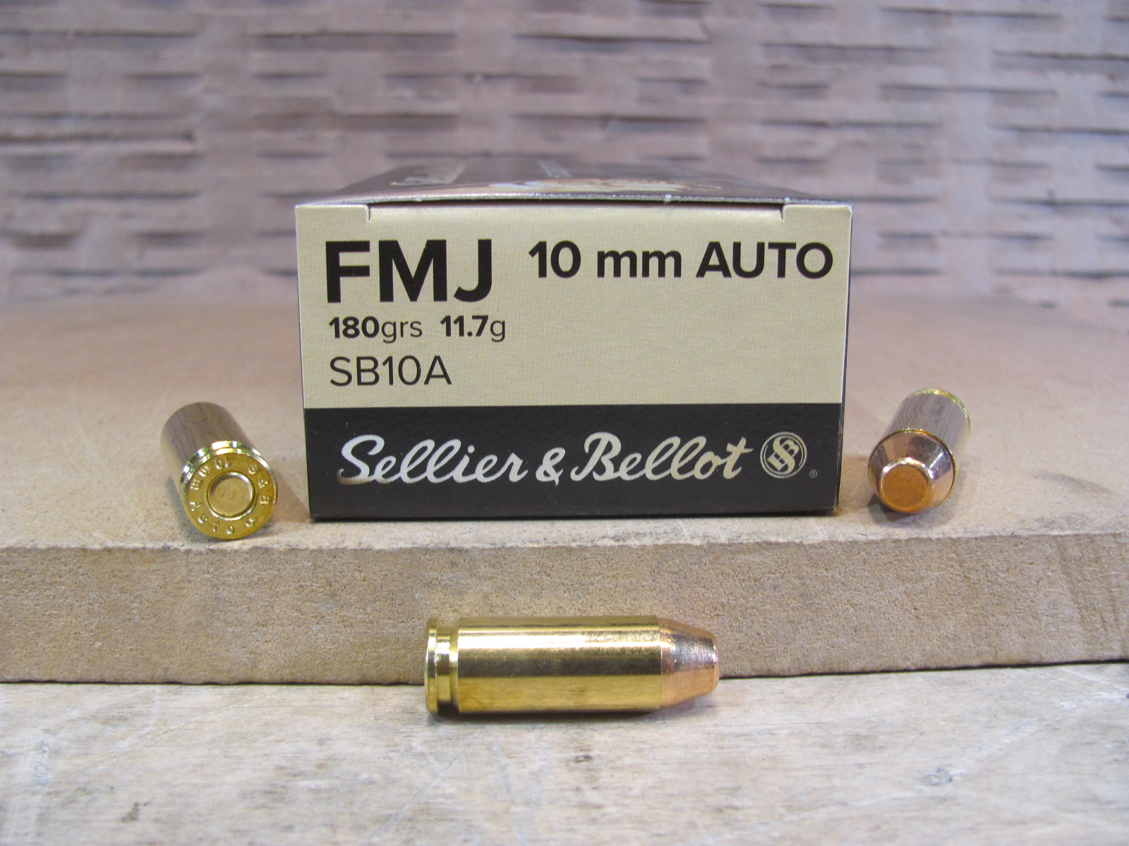 50 Round Box – 10mm Auto 180 Grain FMJ Ammo By Sellier Bellot – SB10A