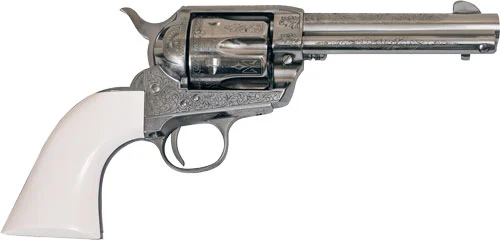 CIMARRON FRONTIER 45LC PW FS – 4.75″ ENGRAVED NICKEL/IVORY - FREE SHIPPING