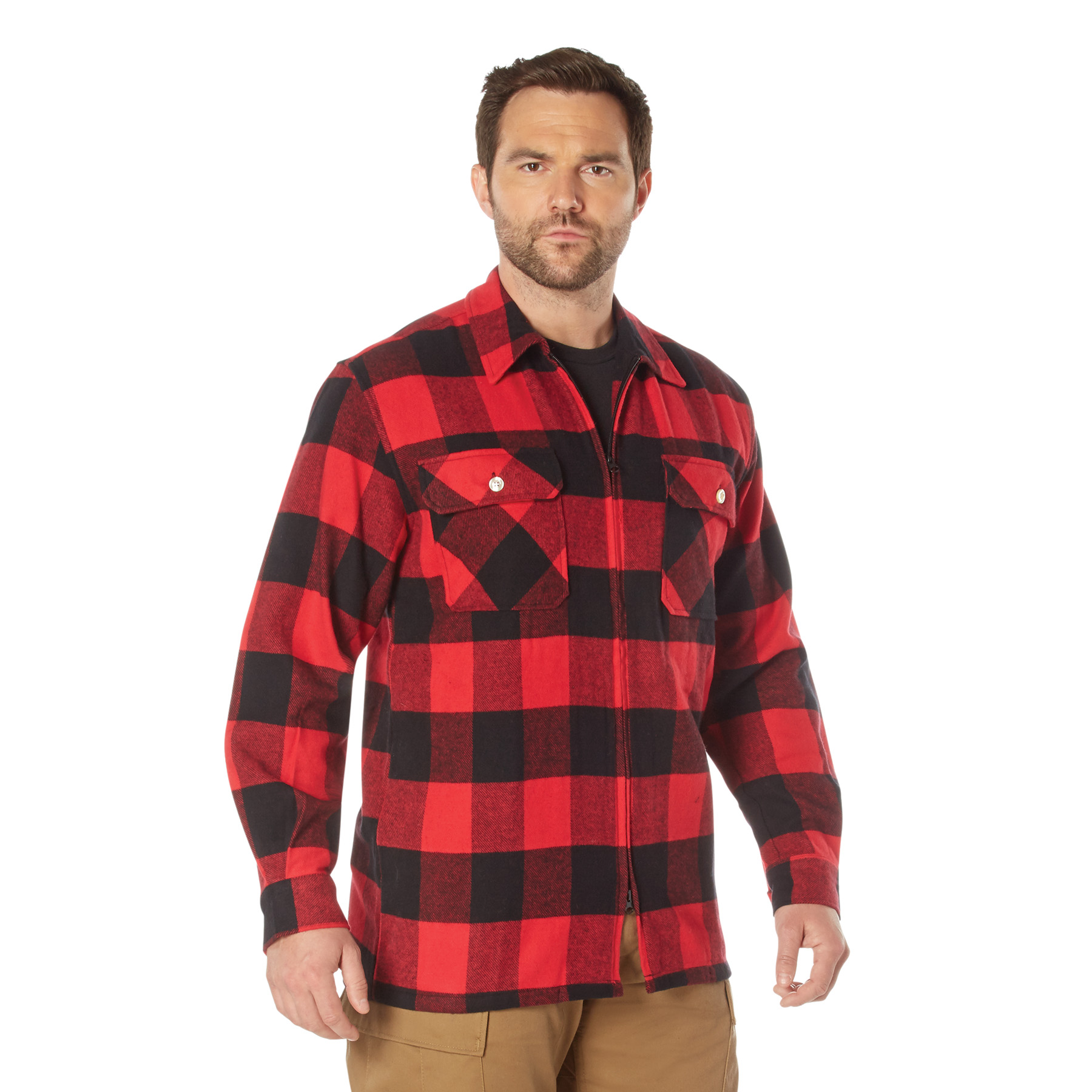 Rothco Concealed Carry Flannel Shirt - Red Plaid, Medium