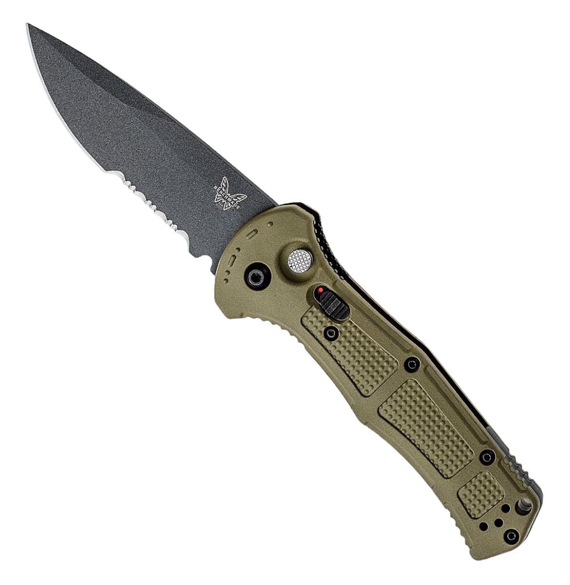 Benchmade Claymore Folding Drop Point Knife Serrated, Ranger Green -  9070SBK-1