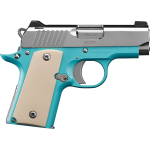 Kimber Micro Bel Air 380 ACP Pistol 2.75" Barrel 7+1 Round Stainless Slide Ivory Grip Light Blue Frame