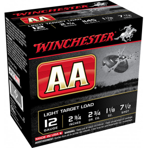 Winchester Ammo AA127 AA Light Target Load 12GA 2.75\" 1 1/8oz #7.5 Shot - 25sh Box