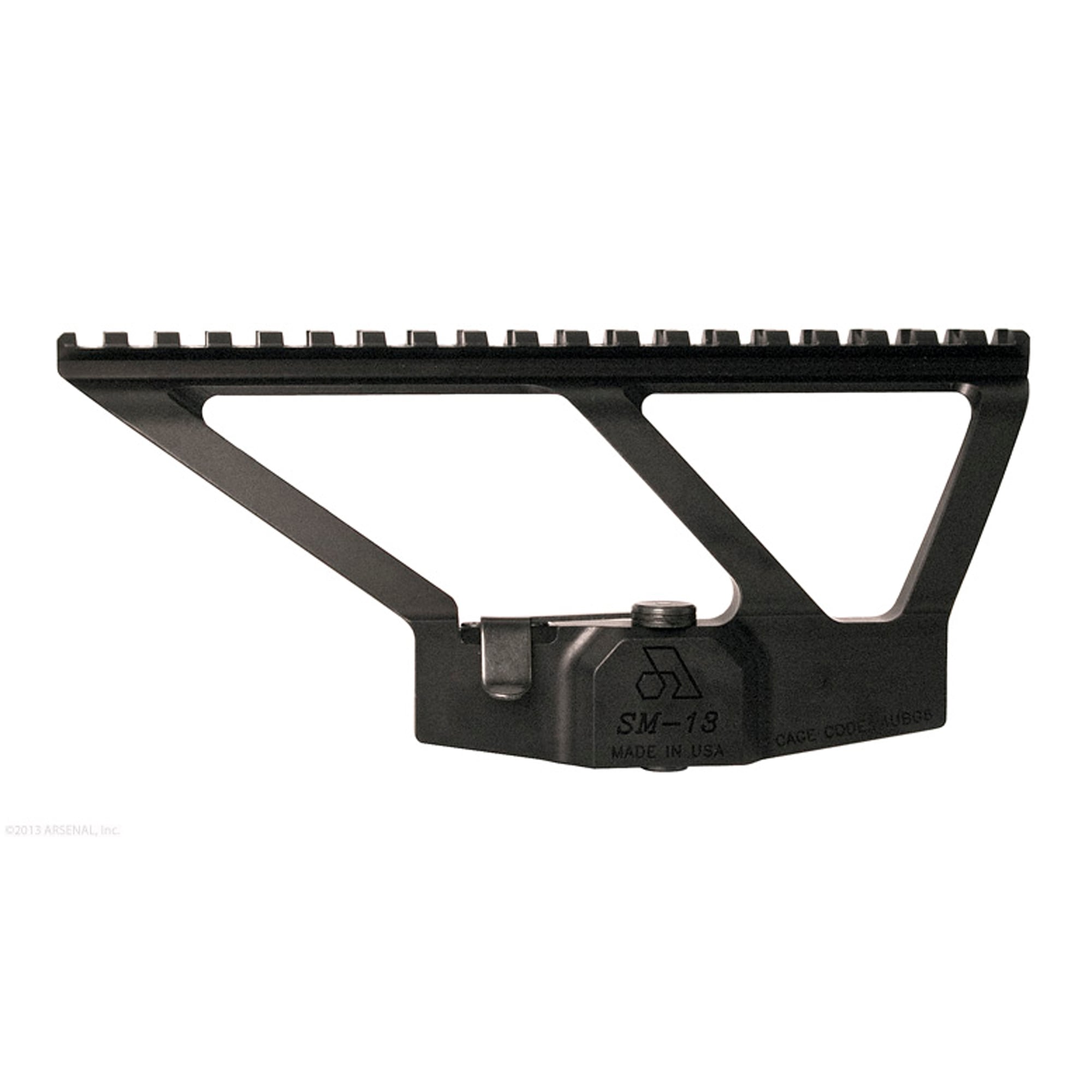 Arsenal 1 Piece AK Scope Mount, 7.625 Picatinny Rail, Low Profile, Quick Release, Black