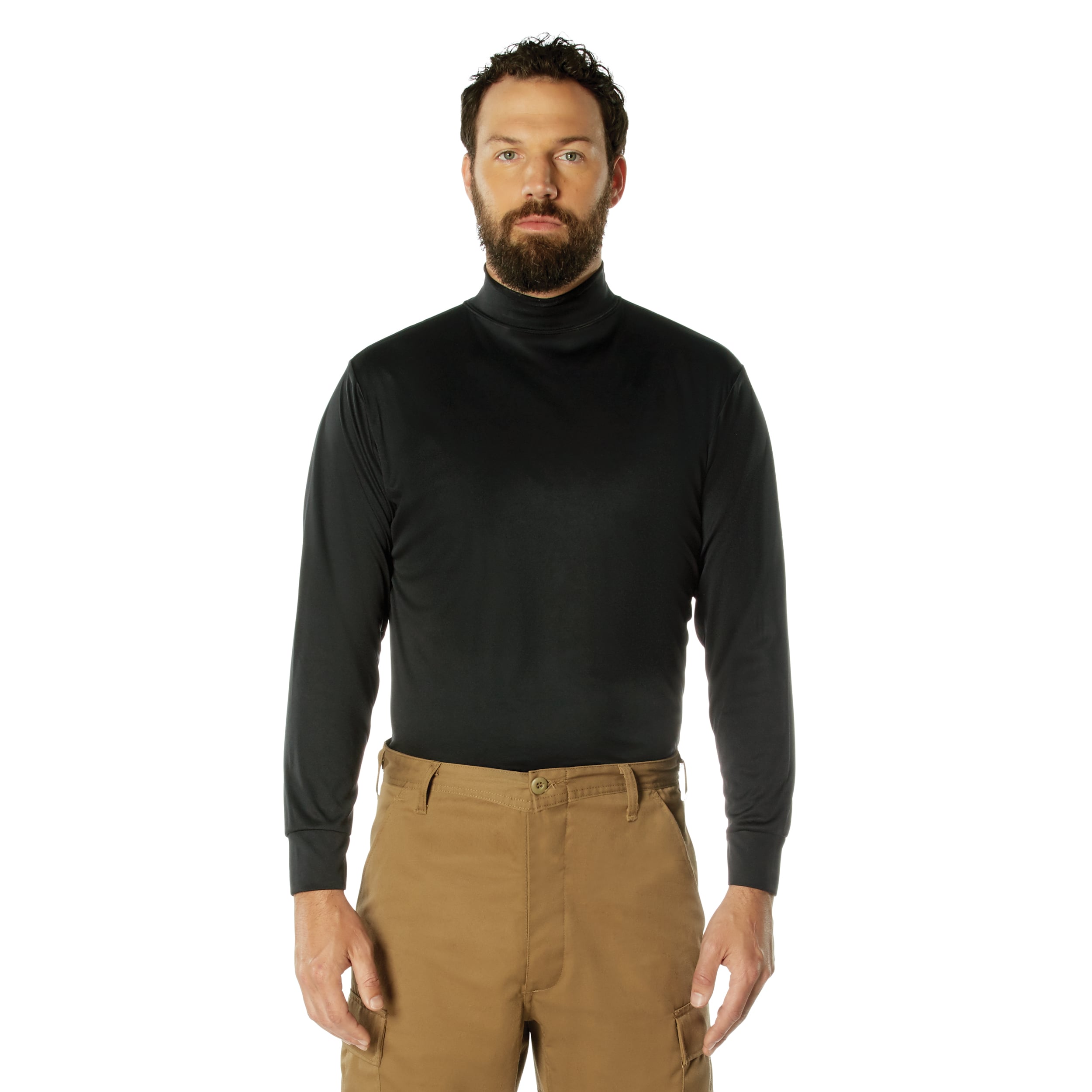 Rothco Moisture Wicking Mock Turtleneck - Black, X-Large