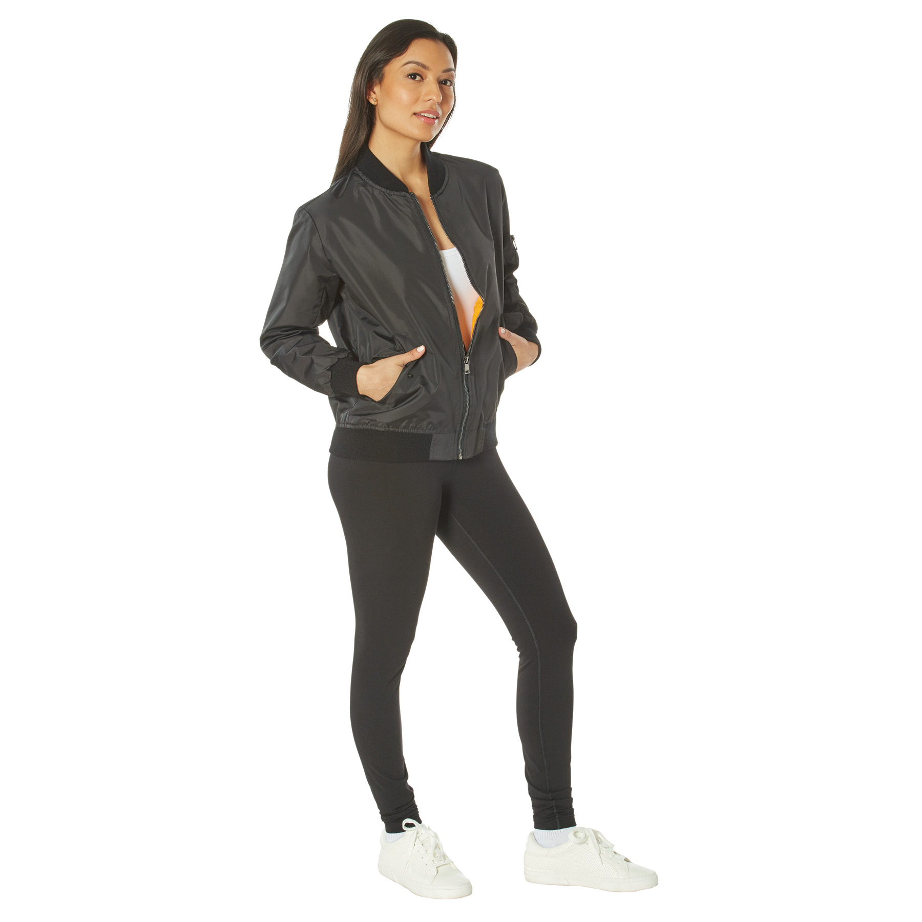 Rothco Womens Lightweight Ma-1 Flight Jacket - Black, X-Large