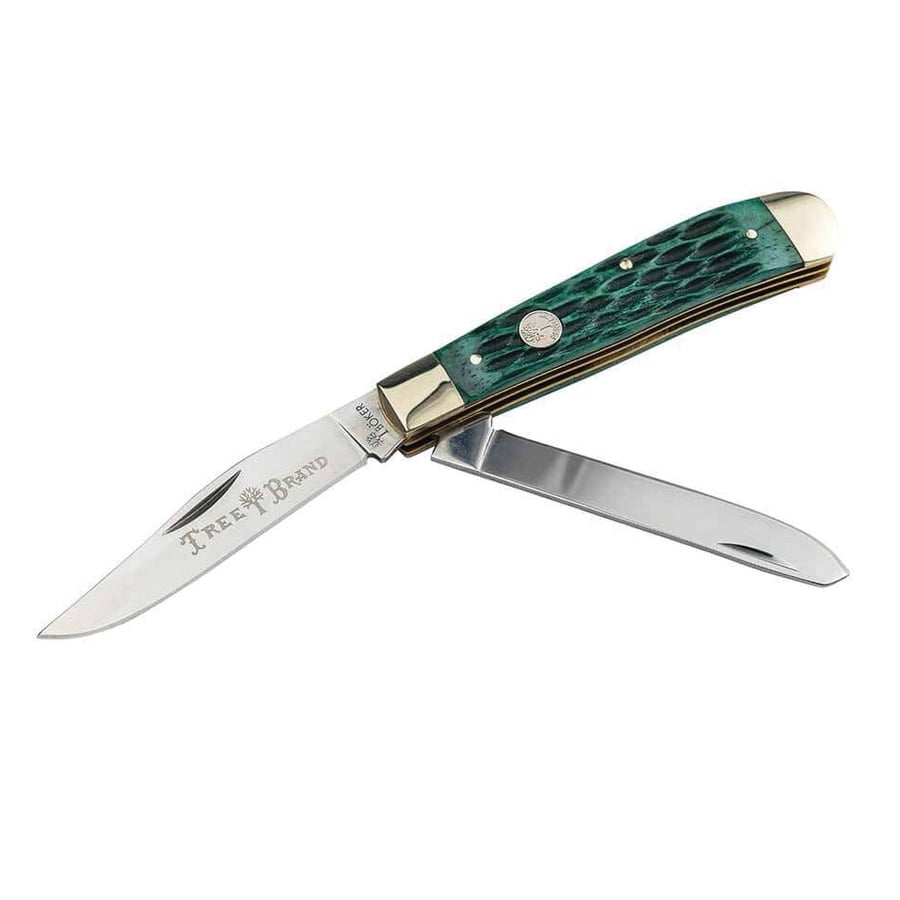 Boker Manufactory Traditional Series 2.0 Trapper Folding Knife Clip Point/Spey, Green