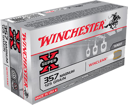 Winchester Ammunition Super-X 125 gr WinClean (Brass Enclosed Base) .357 Mag Ammo, 50/box - WC3571
