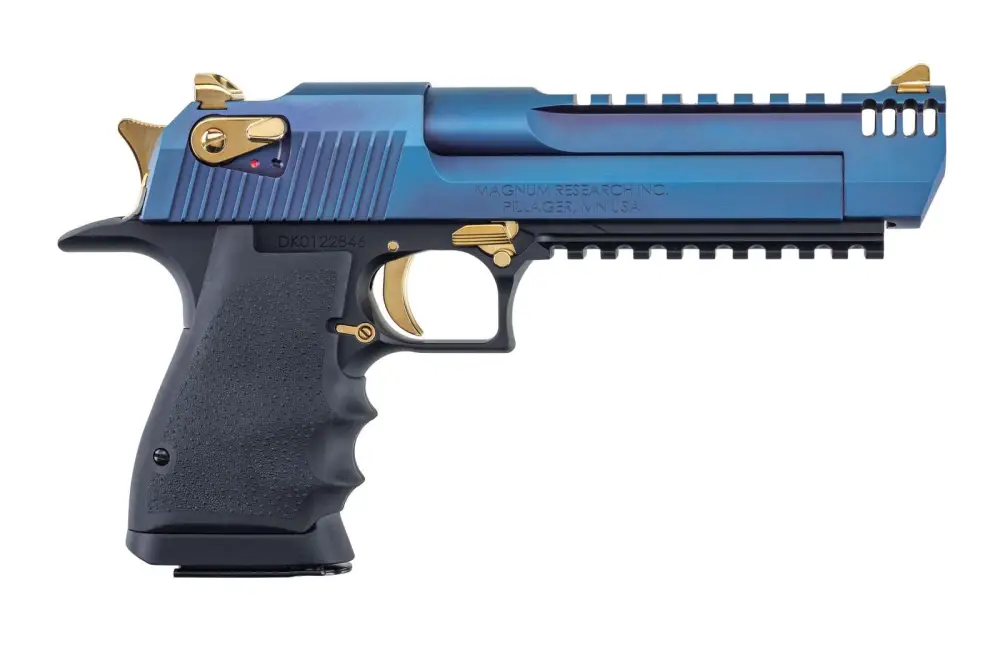 Magnum Research DE 50AE Pistol - Carbo Blue/Gold
