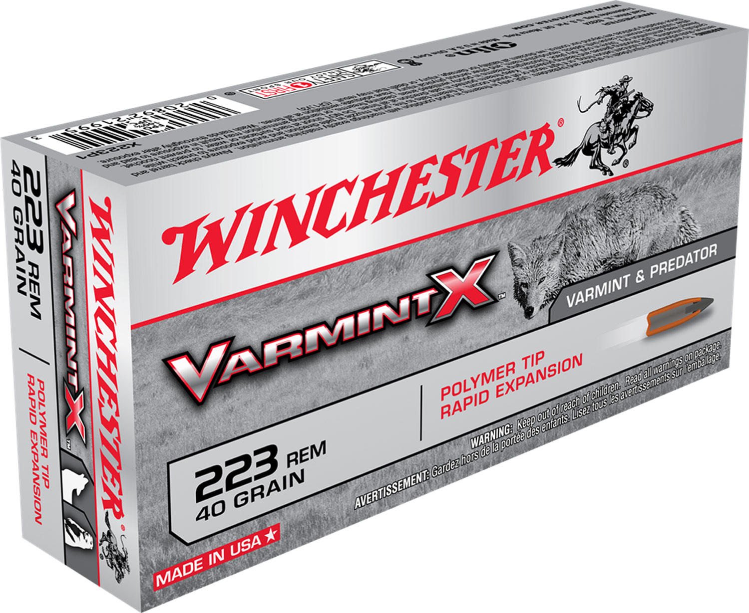 Winchester Ammo X223P1 Varmint X 223Rem 40gr Polymer Tip Rapid Expansion 20 Per Box/10 Case - No Credit Card Fees - Low, flat rate shipping