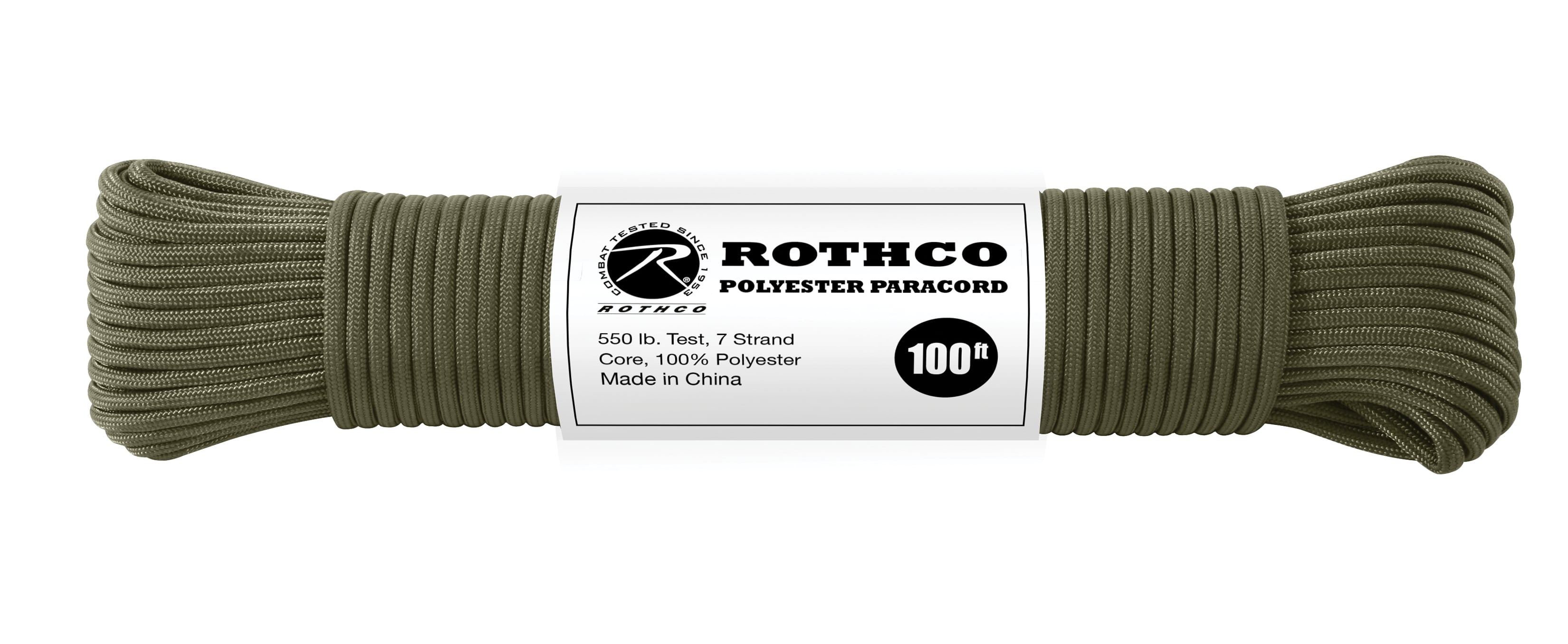 Rothco 550Lb Type III Polyester Paracord - Olive Drab, 100