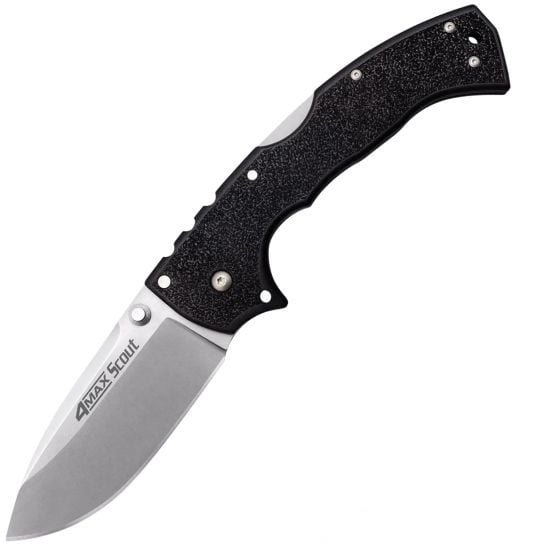 Cold Steel Scout Plane Edge Folding Knife Clip Point Blade in Bold Black - CS62RQ