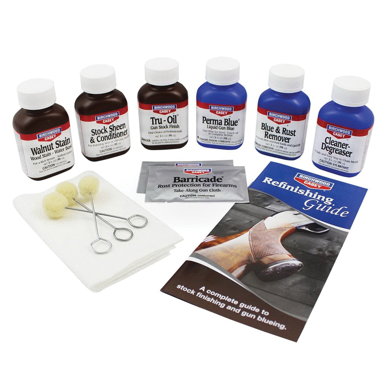 Birchwood Casey Deluxe Perma Blue Tru-Oil Liquid Gun Blue and Gun Stock Finish Kit, Blue - 20001