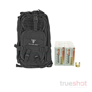 BACKPACK DEAL: Black Full Forge Gear Backpack and 500 Rounds of Ammo - Maxxtech 9mm 115 Grain
