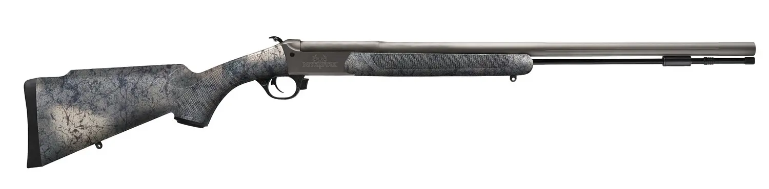 Traditions CR846604437 NitroBolt 50 Cal Firestick 24" Tungsten Cerakote Fluted Threaded Barrel, Tungsten Cerakote Drilled Tapped Steel Receiver, Adj Cheek Piece LOP Desert Web Synthetic Stock
