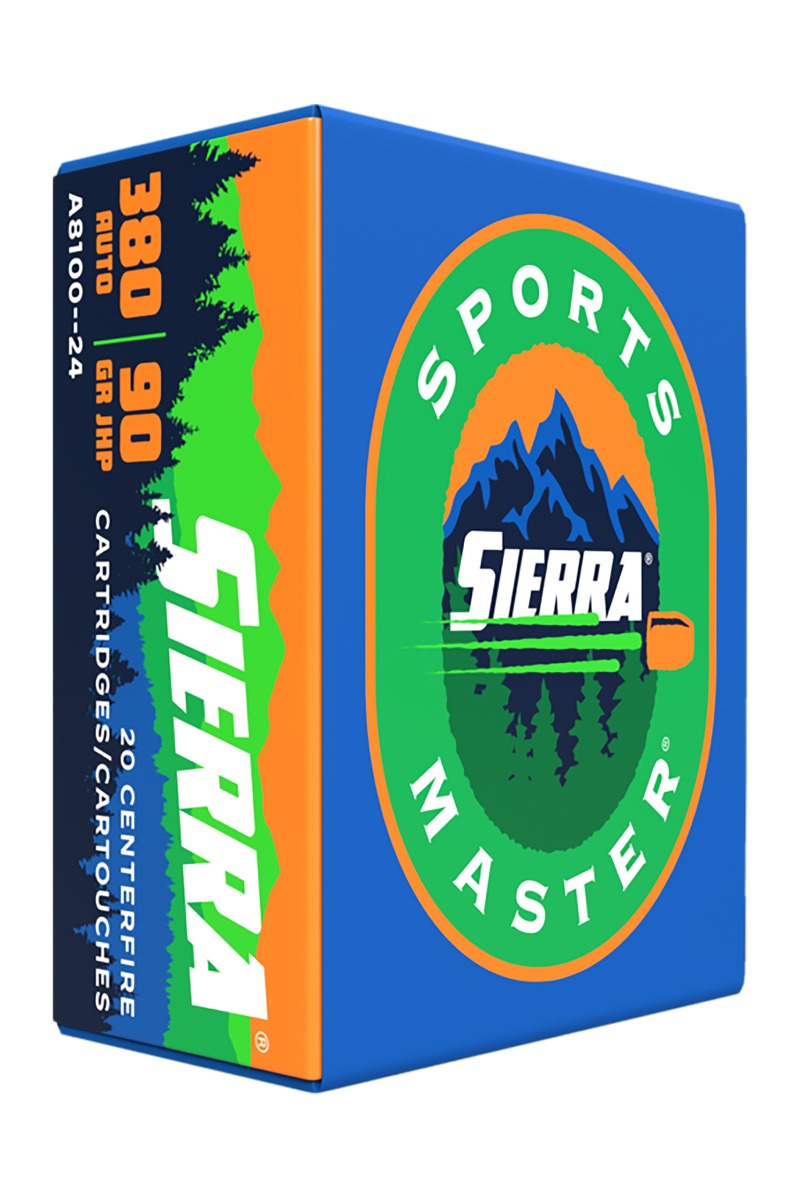 Sierra Sports Master .380 ACP 90 gr JHP Ammo, 20rds - A810024