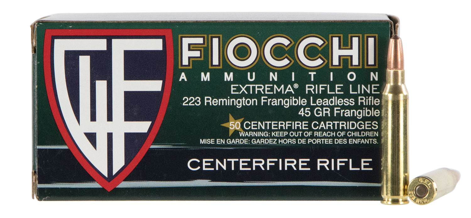 Fiocchi Extrema Frangible Leadless 45 gr Lead-Free Frangible .223 Rem Ammo, 50/box - 223FRANG