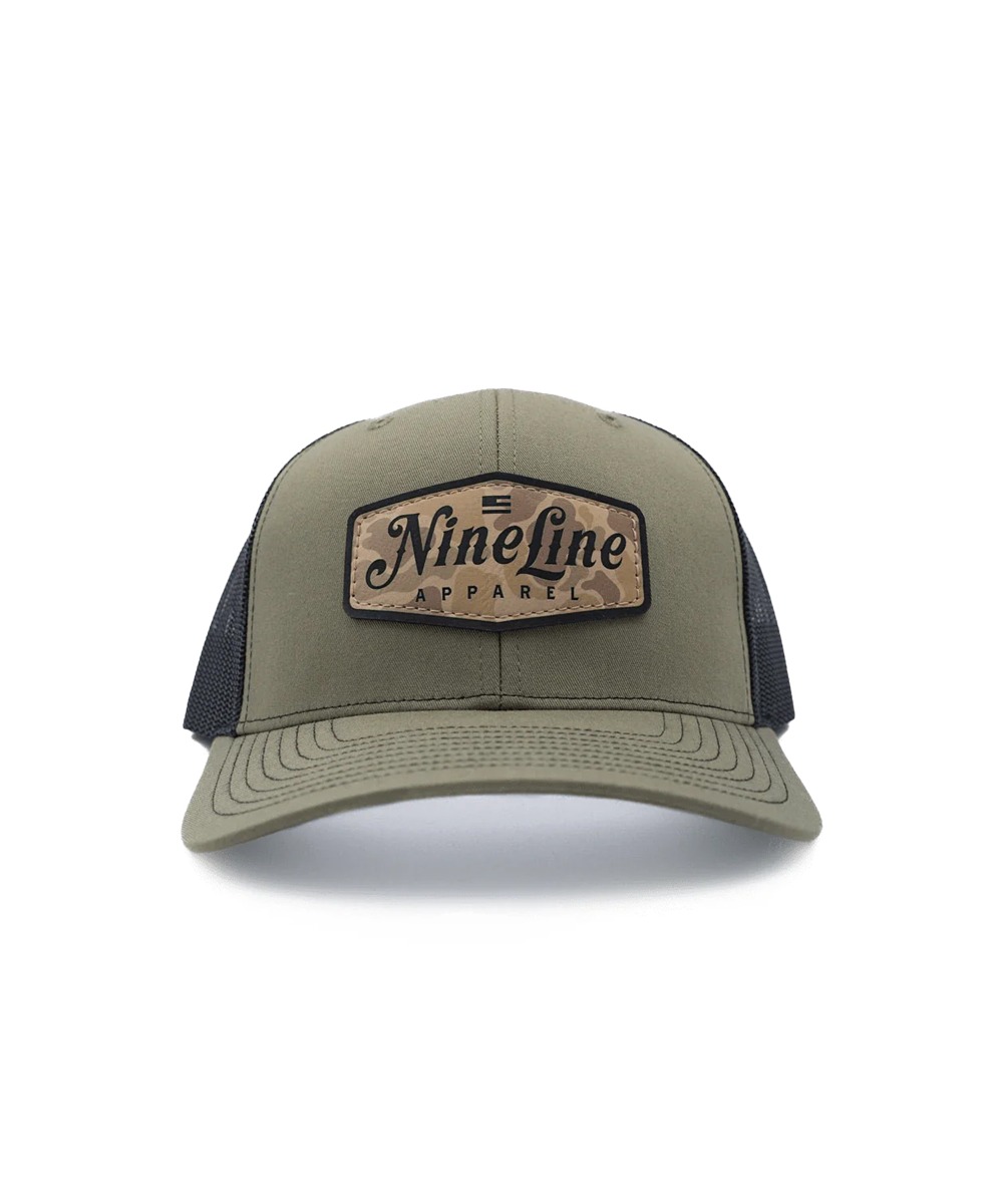 Nine Line Classic Duck Camo Patch Trucker Hat, Loden Black