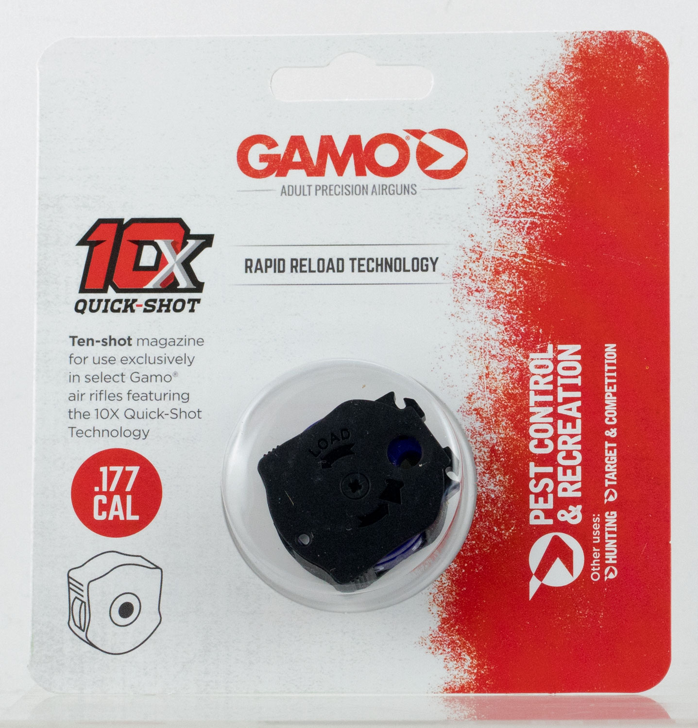 Gamo Outdoor 10 Round .177 Pellet Swarm Quick-Shot 10X Magazine, Black - 621258554