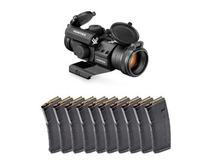 Vortex Strikefire II 4MOA Red/Green Dot & 10 Magpul Gen2 PMAG 30rd 5.56x45 Magazines