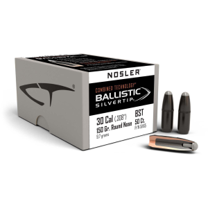 Nosler Bullets 30 CAL .308 150GR Round Nose BALL Silver Tip 50rds