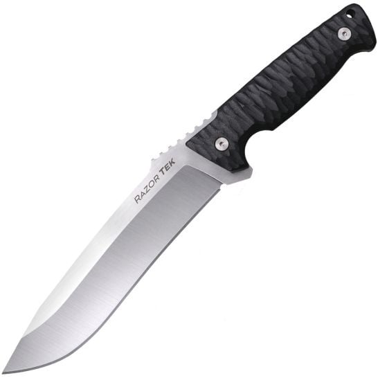 Cold Steel Razor Tek EDC Fixed Knife Recurve, Black - Precision Recurve Blade, Full Tang Construction, Versatile EDC Knife - CS-FX-65RZR