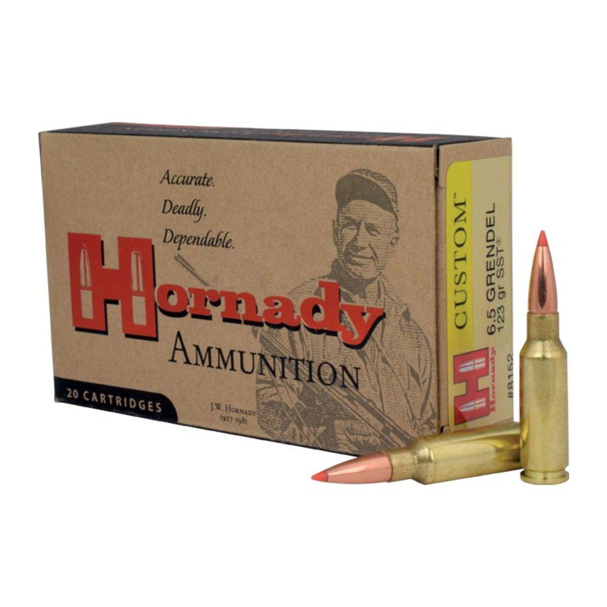 HORNADY CUSTOM 6.5 GRENDEL 123GR SST 20RD BX 200RD CASE - No Credit Card Fees - Low, flat rate shipping