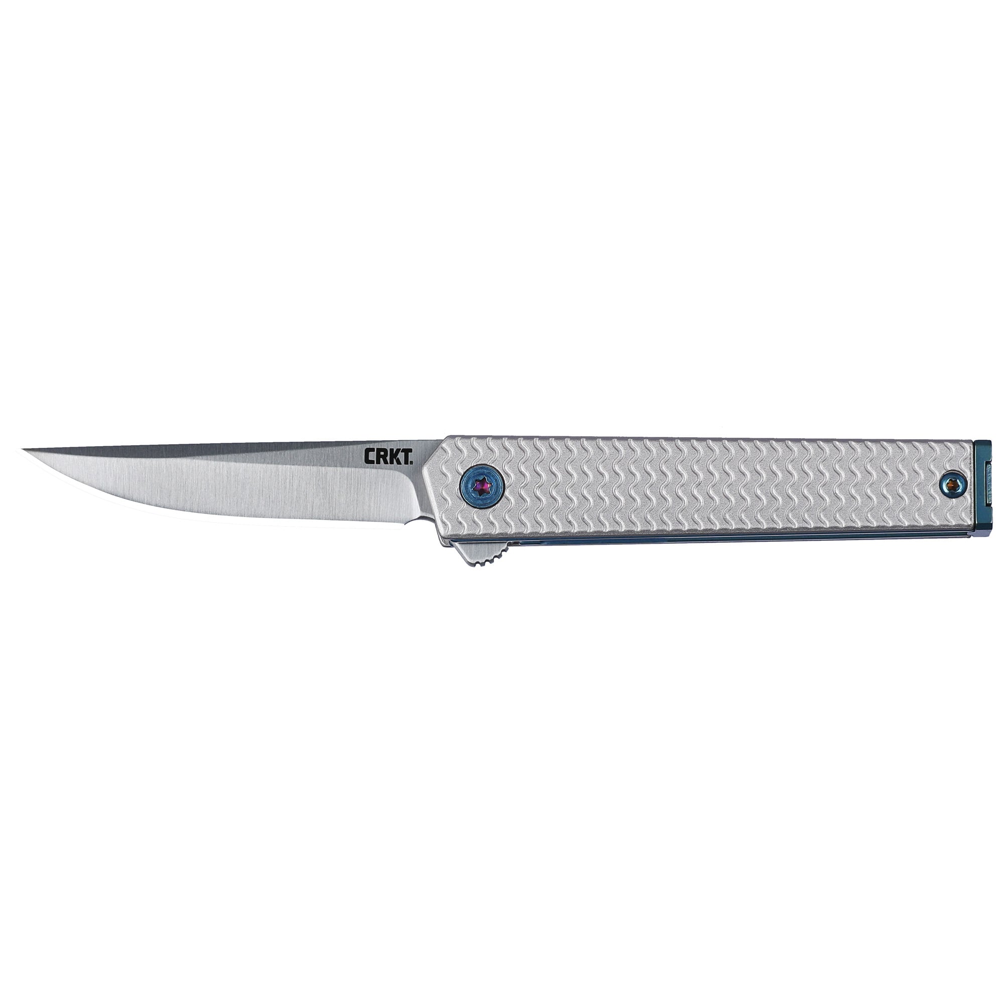 CRKT CEO Microflipper Folding Drop Point Knife, Silver - 7081