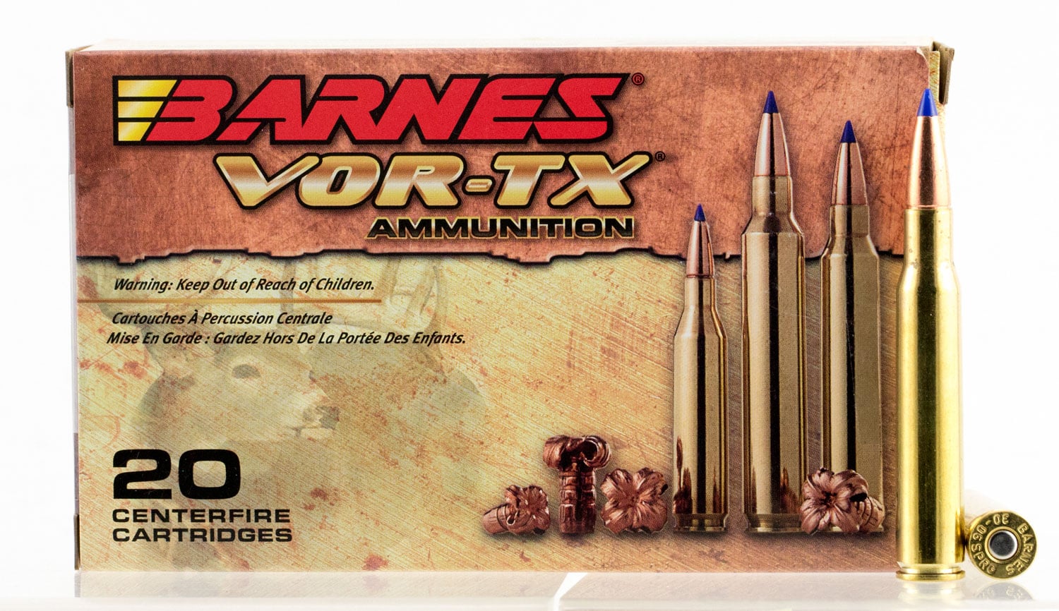 Barnes Bullets VOR-TX 150 gr Tipped TSX Boat Tail .30-06 Spfld Ammo, 20/box - 21531