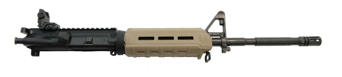 PSA 16" Nitride 1:7 M4 Carbine 5.56 NATO MOE AR-15 Upper Assembly, FDE - with BCG/CH & Rear Mbus
