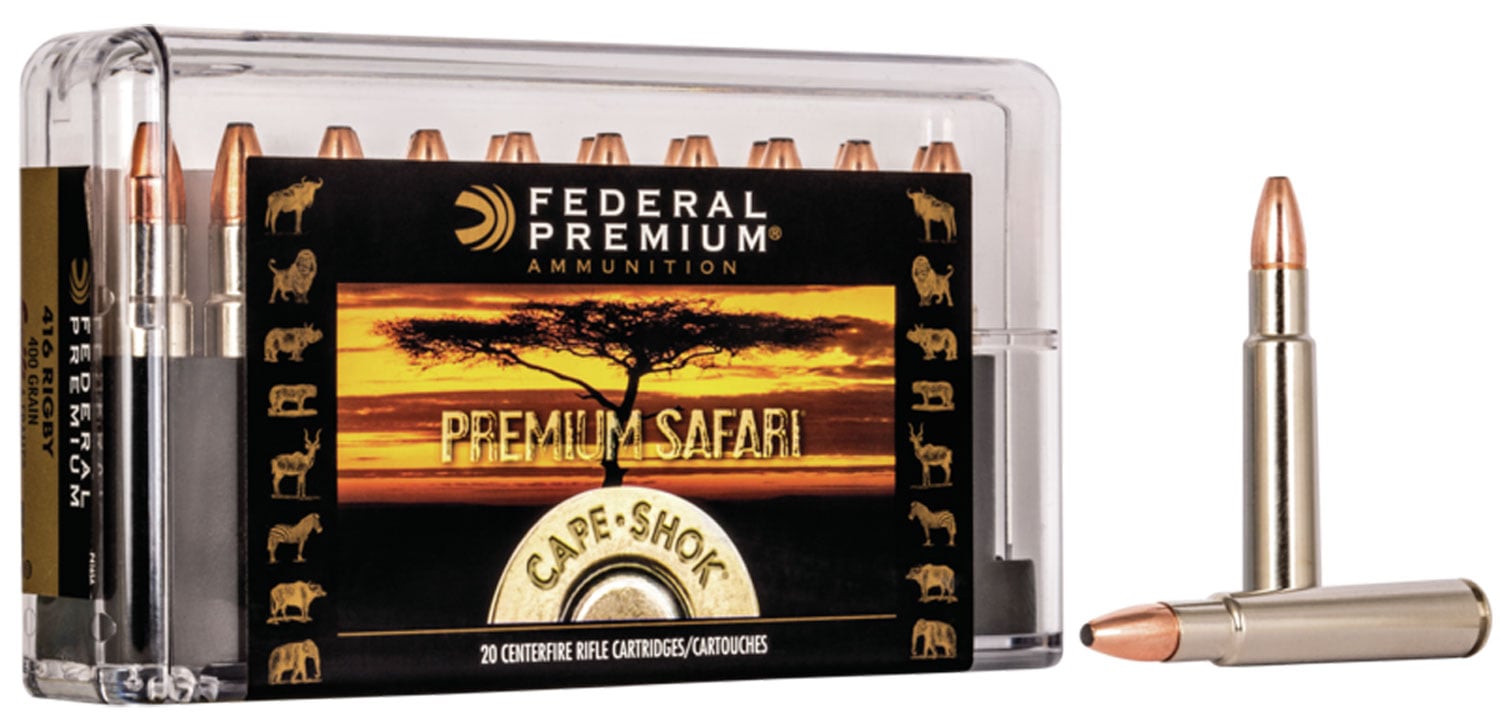 Federal Premium Cape-Shok Rifle Ammunition .416 Rigby 400 gr SAF 2400 fps – 20/ct - Flat Rate Shipping Under 30lbs! - No Credit Card Fees