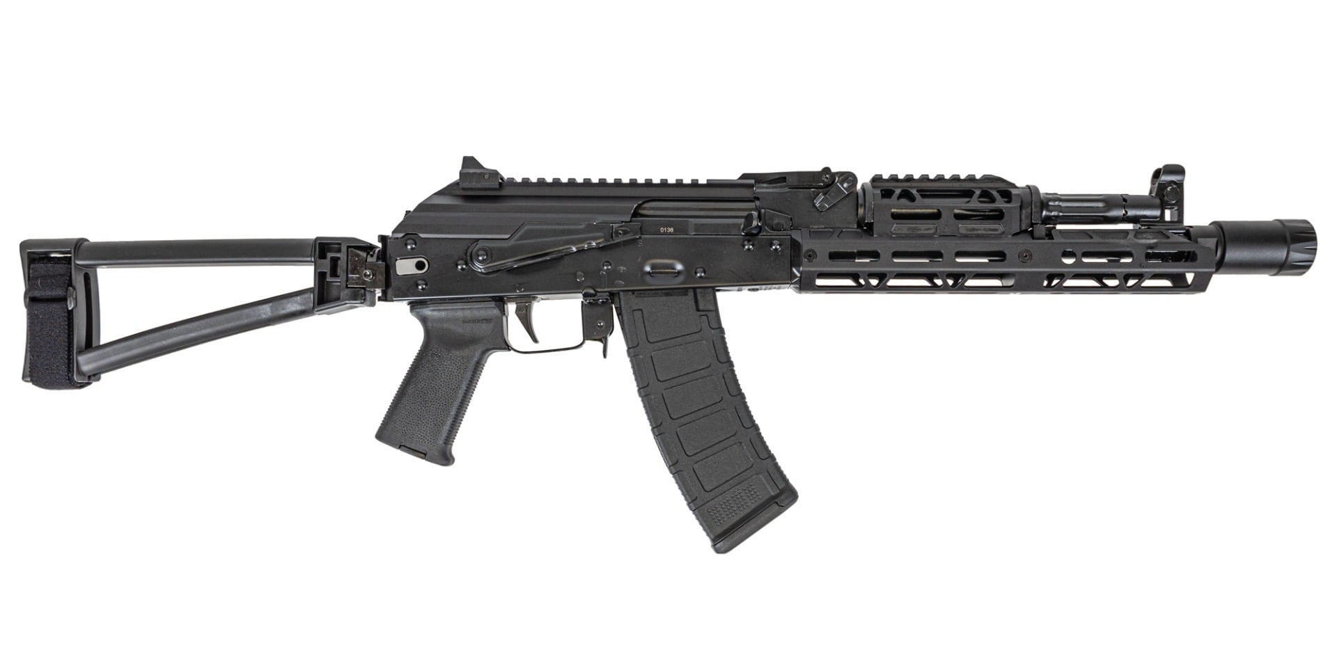PSA AK-105 Triangle Side Folding Pistol with JL Billet Rail, Picatinny Railed Dust Cover, Toolcraft Bolt, Trunnion, and Carrier