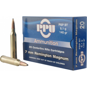 Prvi Partizan PPU PP3081 Standard Rifle 7mm Remington Magnum 140 GR Pointed Soft Point - 20rd Box