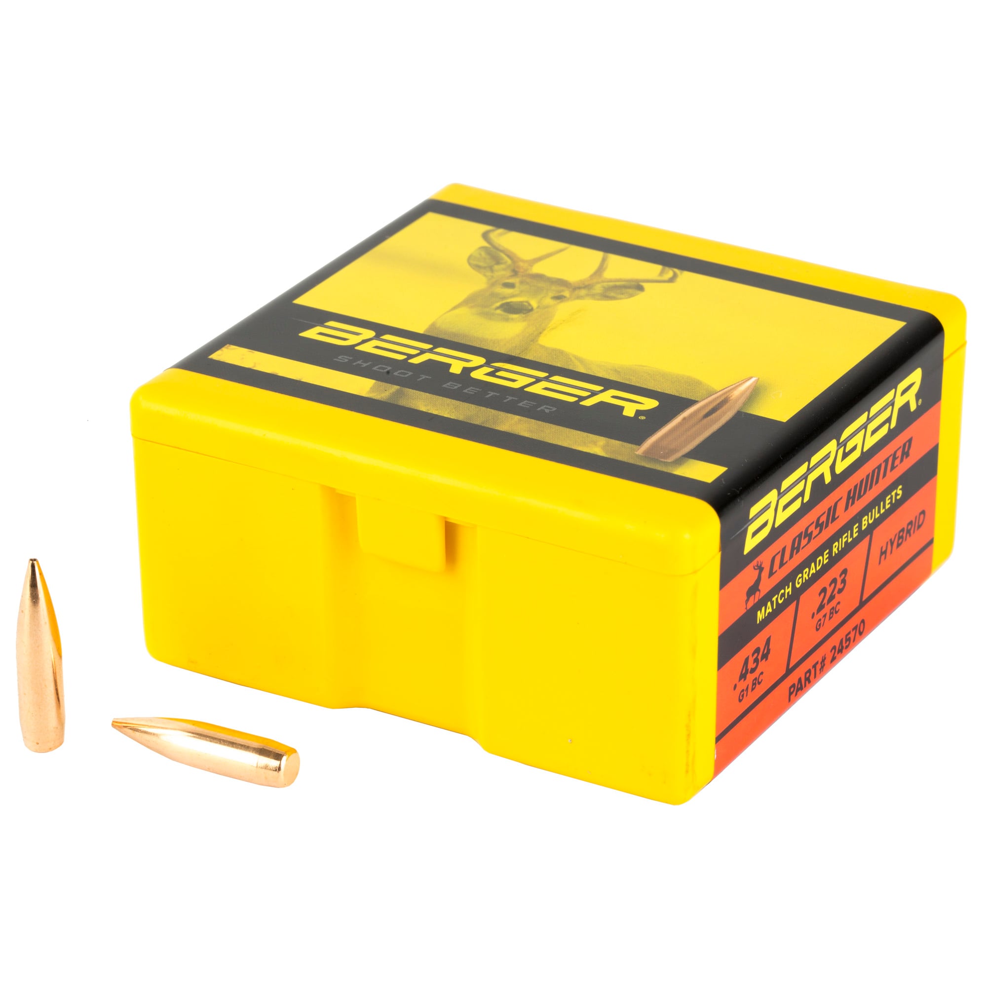 Berger Classic Hunter 243 Winchester 95gr Boat Tail HP Reloading Bullets, 100 Count - 24570