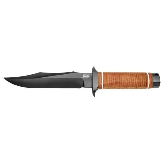 SOG Knives Super SOG Bowie, Fixed Blade Knife, Clip Point, Brown - SOGSB1T-L