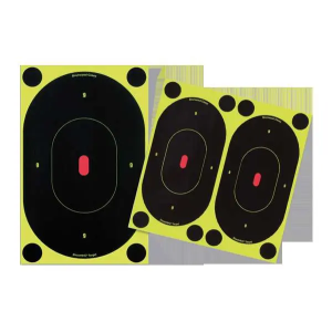 Birchwood Casey 34750 Shoot-N-C  Self-Adhesive Paper 7 Silhouette Yellow Target Paper w/Black Target & Red Accents 60 Per Pack
