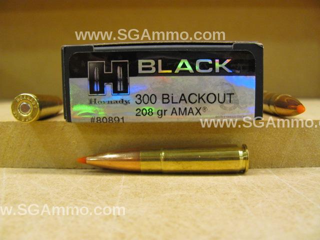 20 Round Box – 300 Blackout Subsonic 208 Grain Amax Hornady Black Ammunition – 80891