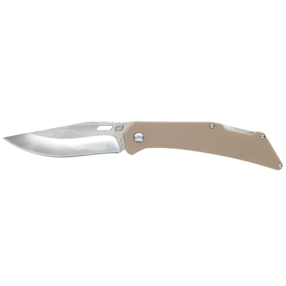 Schrade Slingshot Folding Knife Recurve Clip Point, Tan - 1159301
